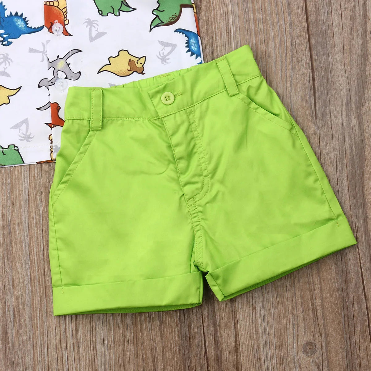 Toddler Baby Boy Clothes Summer Set Multi Dinosaur Print Shirt Tops Short Pants Casual Clothes 2Pcs Outfits