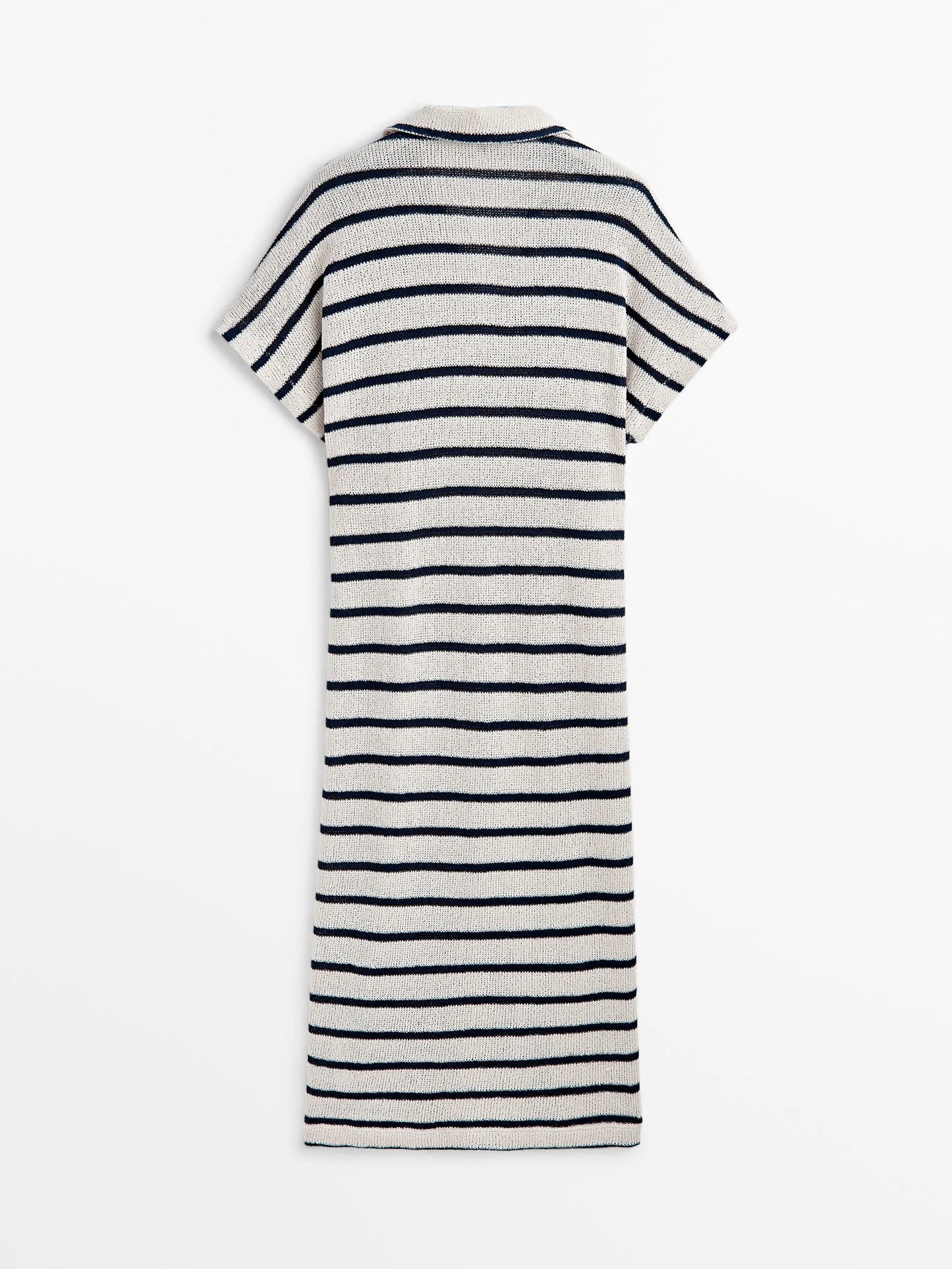 Ethereal MD 2025 massidutti spring new style of Cotton blend casual striped POLO neck long dress